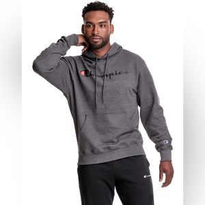MENS POWERBLEND FLEECE HOODIE W/ SCRIPT LOGO